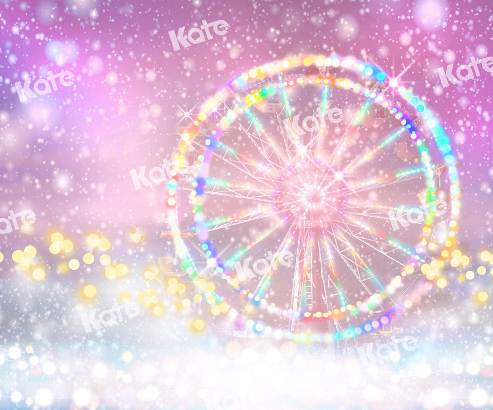 Kate Bokeh Fantaisie Grande roue Rose Enfant Toile de fond conçue par GQ - Kate Backdrop FR