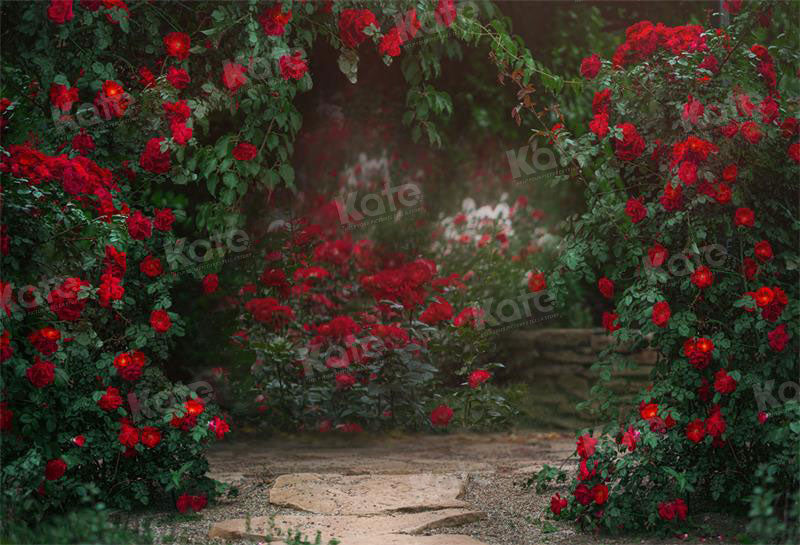 Kate Saint Valentin Rétro Fleurs Jardin Toile de fond pour la photographie