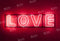 Kate Saint Valentin LOVE Lumière Rouge Toile de fond conçue par Chain Photographie - Kate Backdrop FR