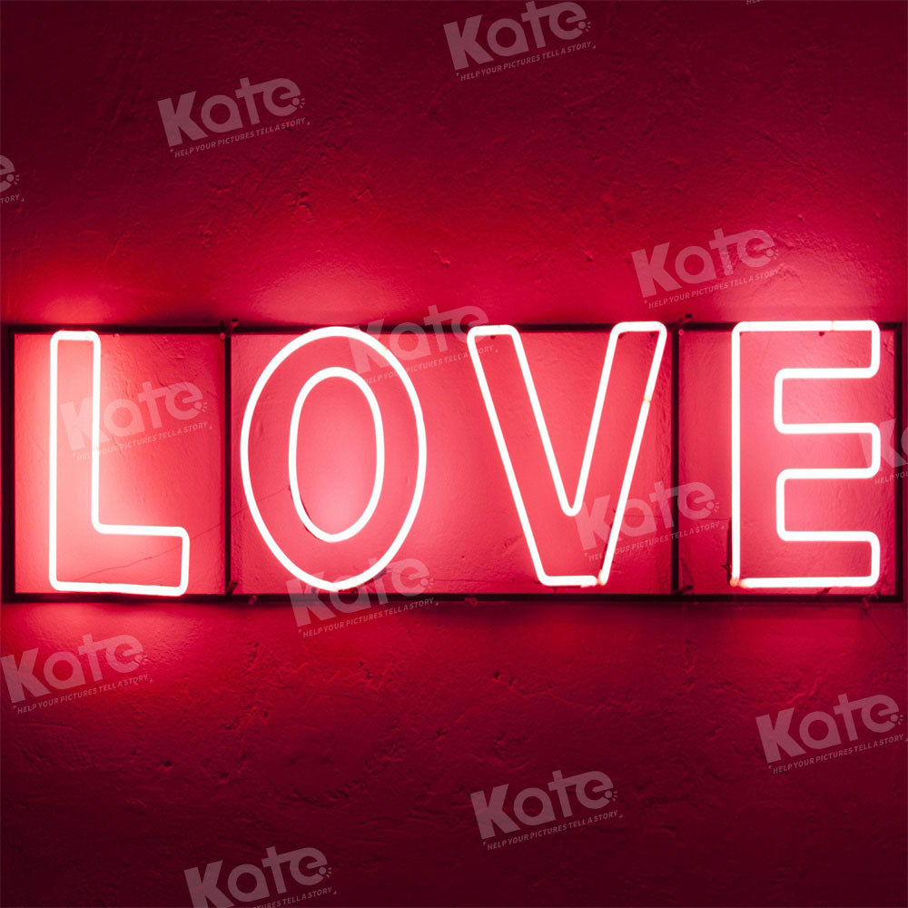 Kate Saint Valentin LOVE Lumière Rouge Toile de fond conçue par Chain Photographie