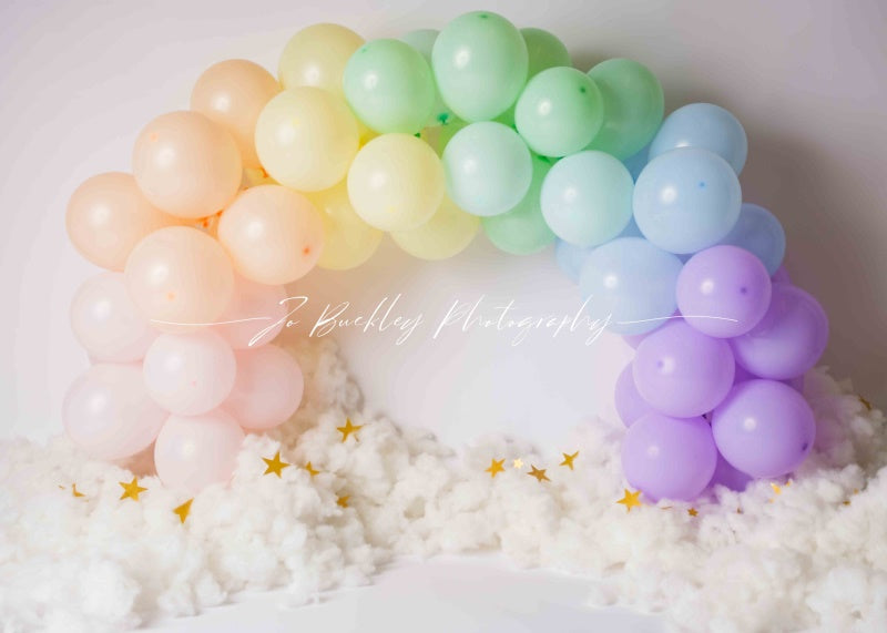 Kate Pastel Arc-en-ciel Ballons Toile de fond conçue par Jo Buckley Photographie