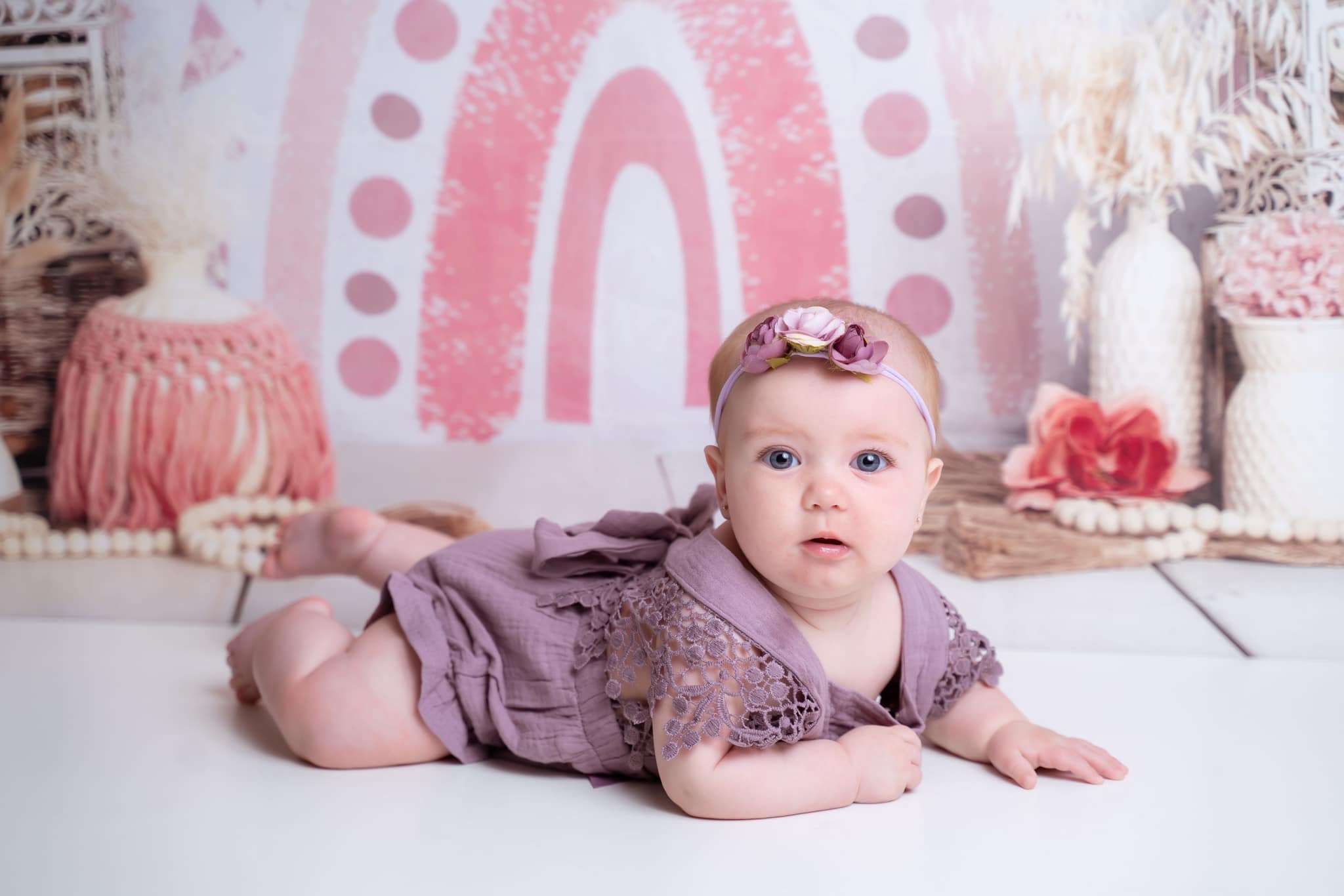 Kate Boho Arc-en-ciel Rose Toile de fond conçu par Ashley Paul - Kate Backdrop FR