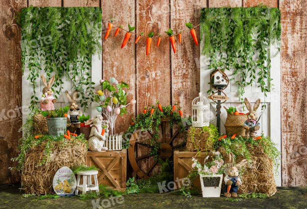 Kate Printemps Pâques Grange Lapin Toile de fond conçue par Emetselch - Kate Backdrop FR