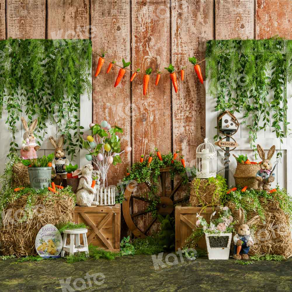Kate Printemps Pâques Grange Lapin Toile de fond conçue par Emetselch - Kate Backdrop FR