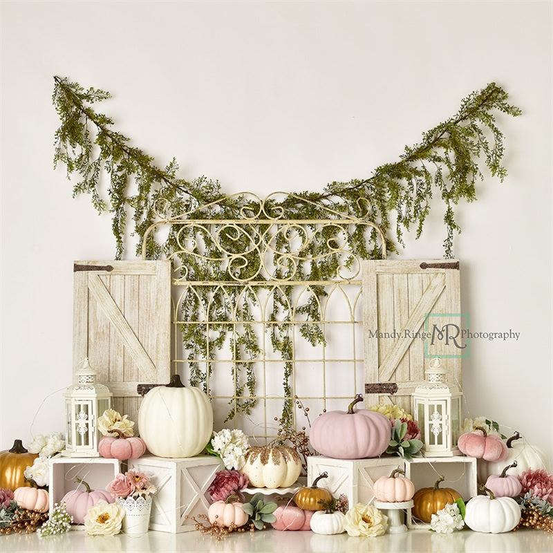 Kate Jardin Portail Citrouilles Automne Toile de fond conçue par Mandy Ringe - Kate Backdrop FR