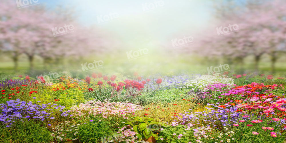 Kate Printemps Jardin Fleurs épanouies Coloré Toile de fond conçue par Chain Photographie - Kate Backdrop FR