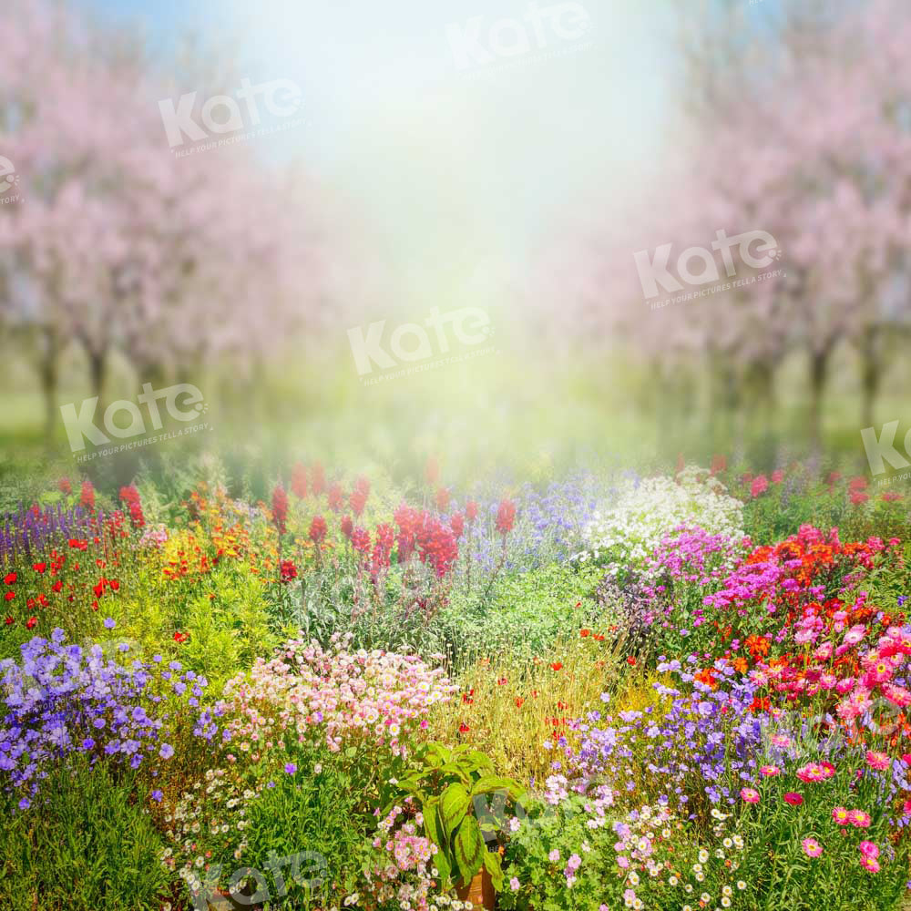 Kate Printemps Jardin Fleurs épanouies Coloré Toile de fond conçue par Chain Photographie - Kate Backdrop FR