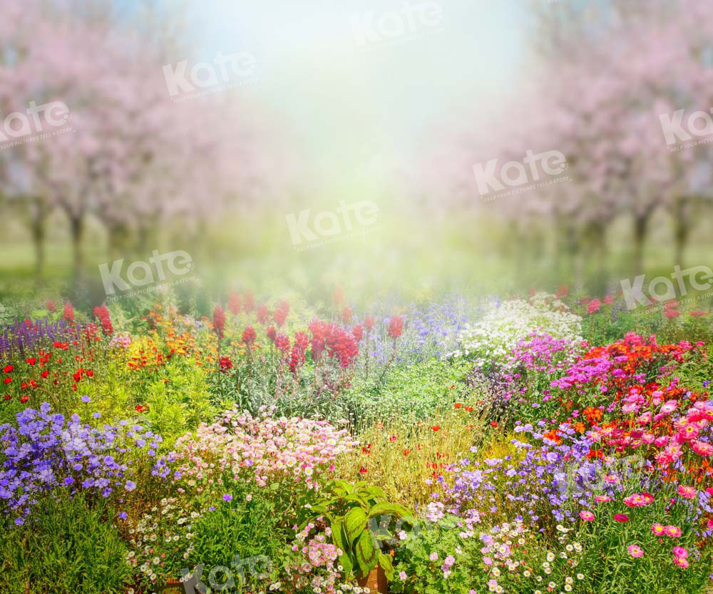 Kate Printemps Jardin Fleurs épanouies Coloré Toile de fond conçue par Chain Photographie