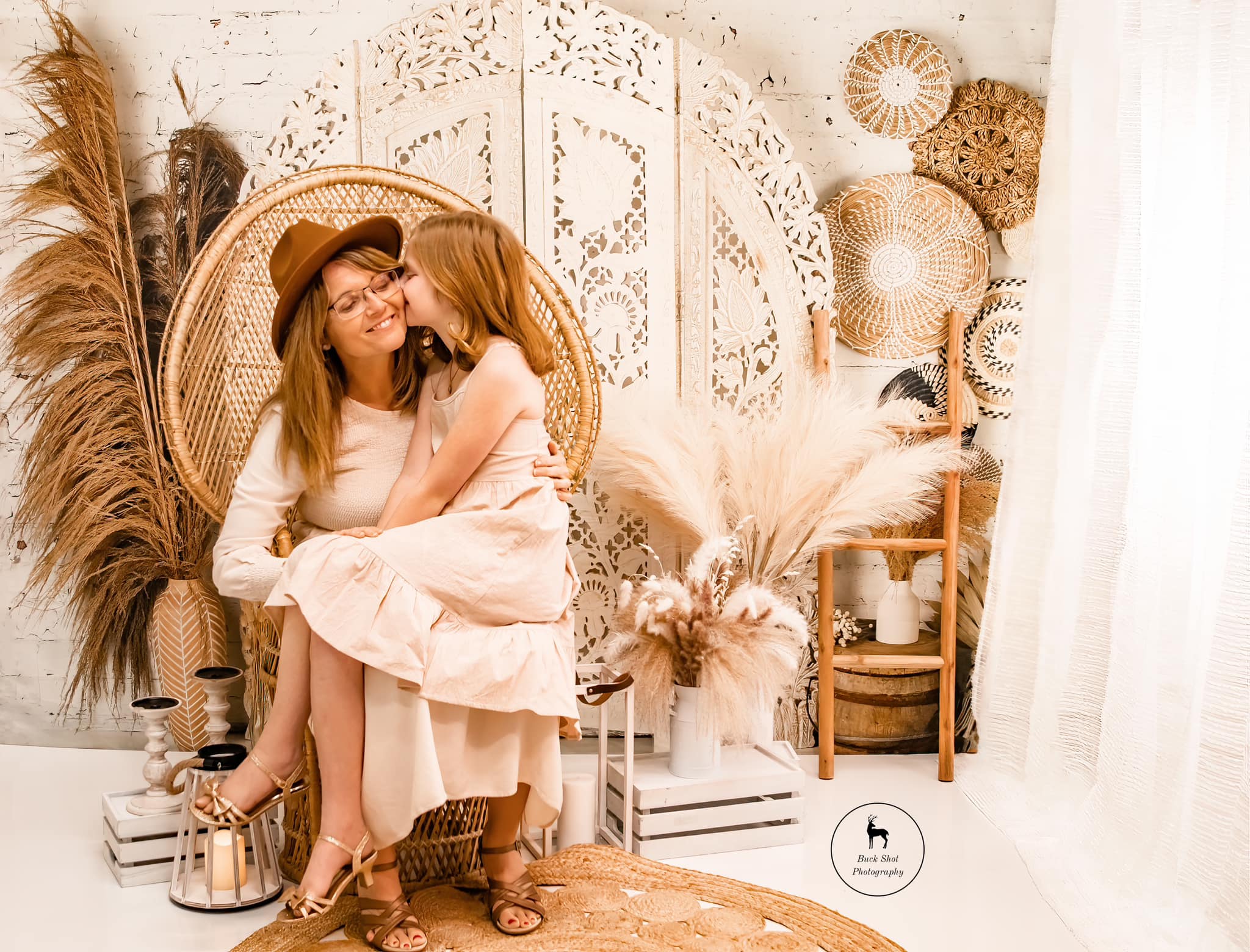 Kate Boho Herbe des pampas Beige Toile de fond conçue par Mandy Ringe - Kate Backdrop FR
