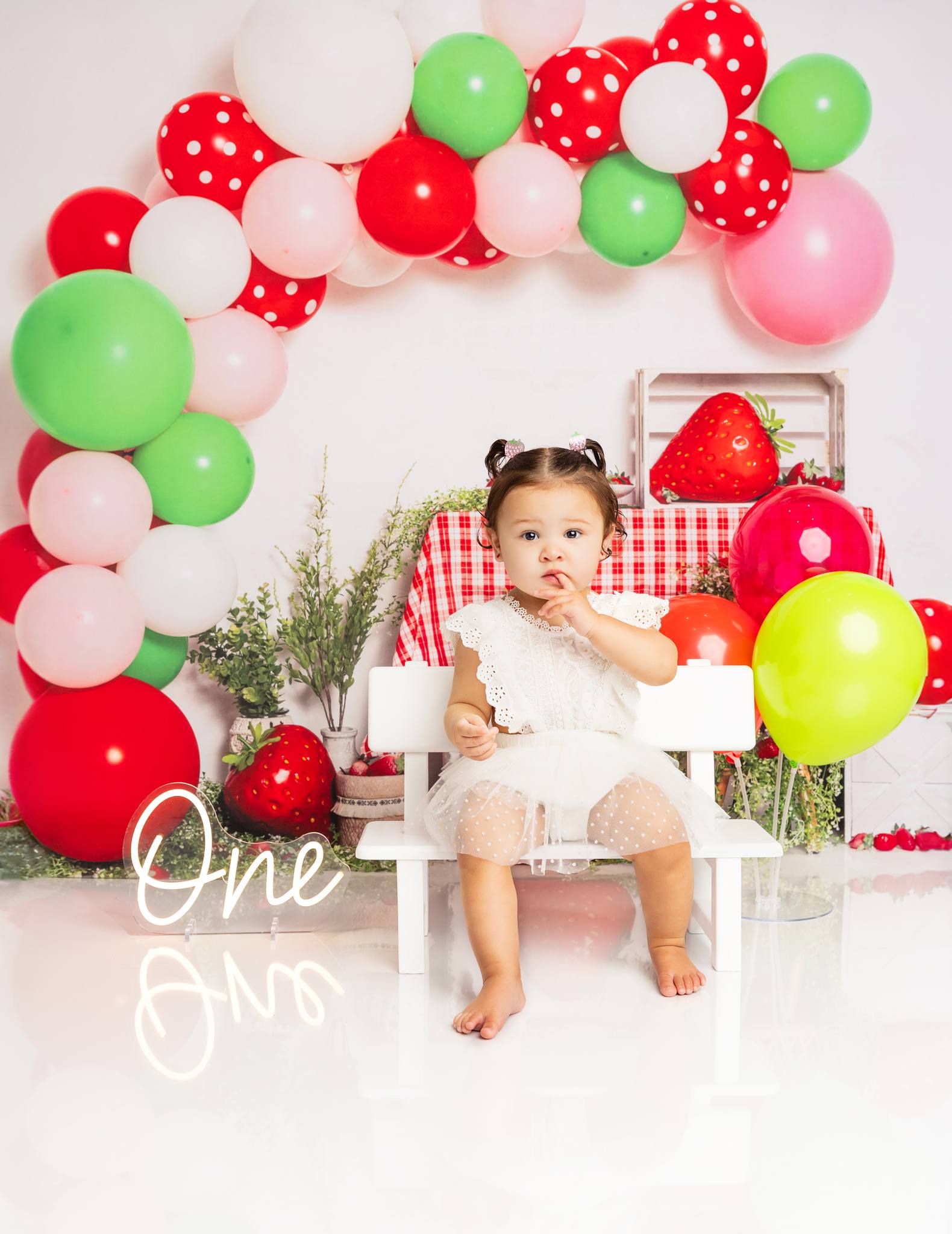 Kate Ballons aux fraises Cake Smash Toile de fond conçu par Emetselch - Kate Backdrop FR