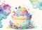 Kate Gâteau Coloré Floral Enfant Toile de fond conçue par Patty Robert - Kate Backdrop FR