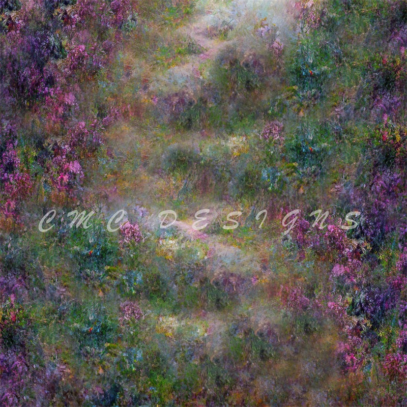 Kate Lavande Forêt Sol Fleurs Violet Toile de fond conçue par Candice Compton