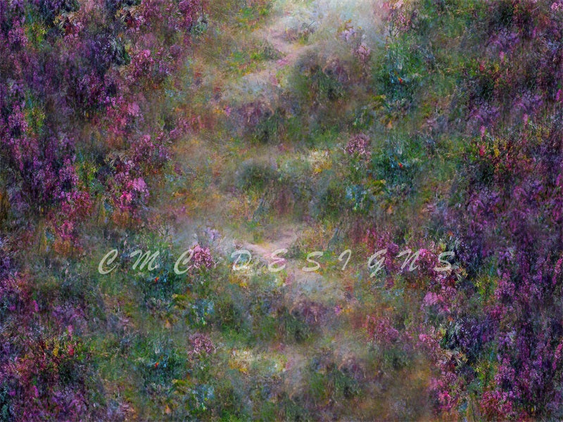 Kate Lavande Forêt Sol Fleurs Violet Toile de fond conçue par Candice Compton