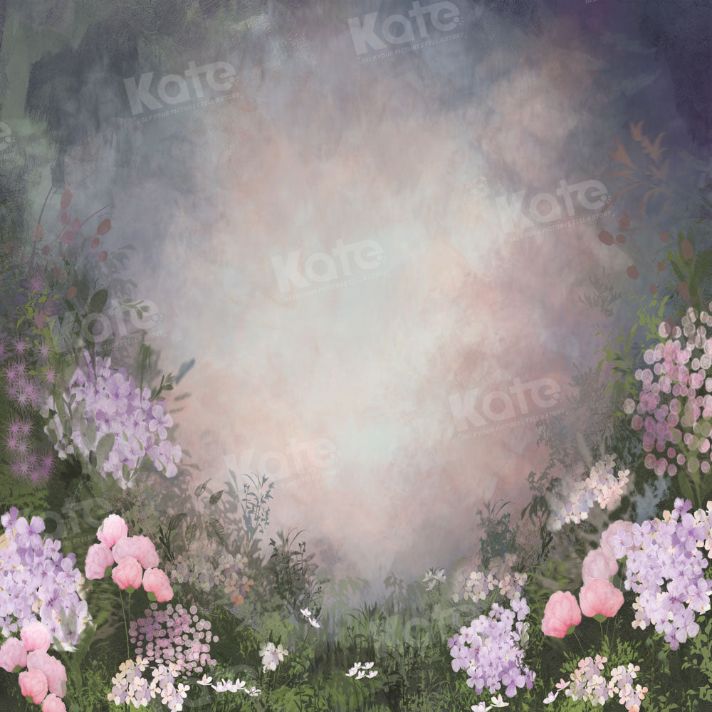 Kate Printemps Jardin Fleurs Violet Toile de fond conçue par GQ