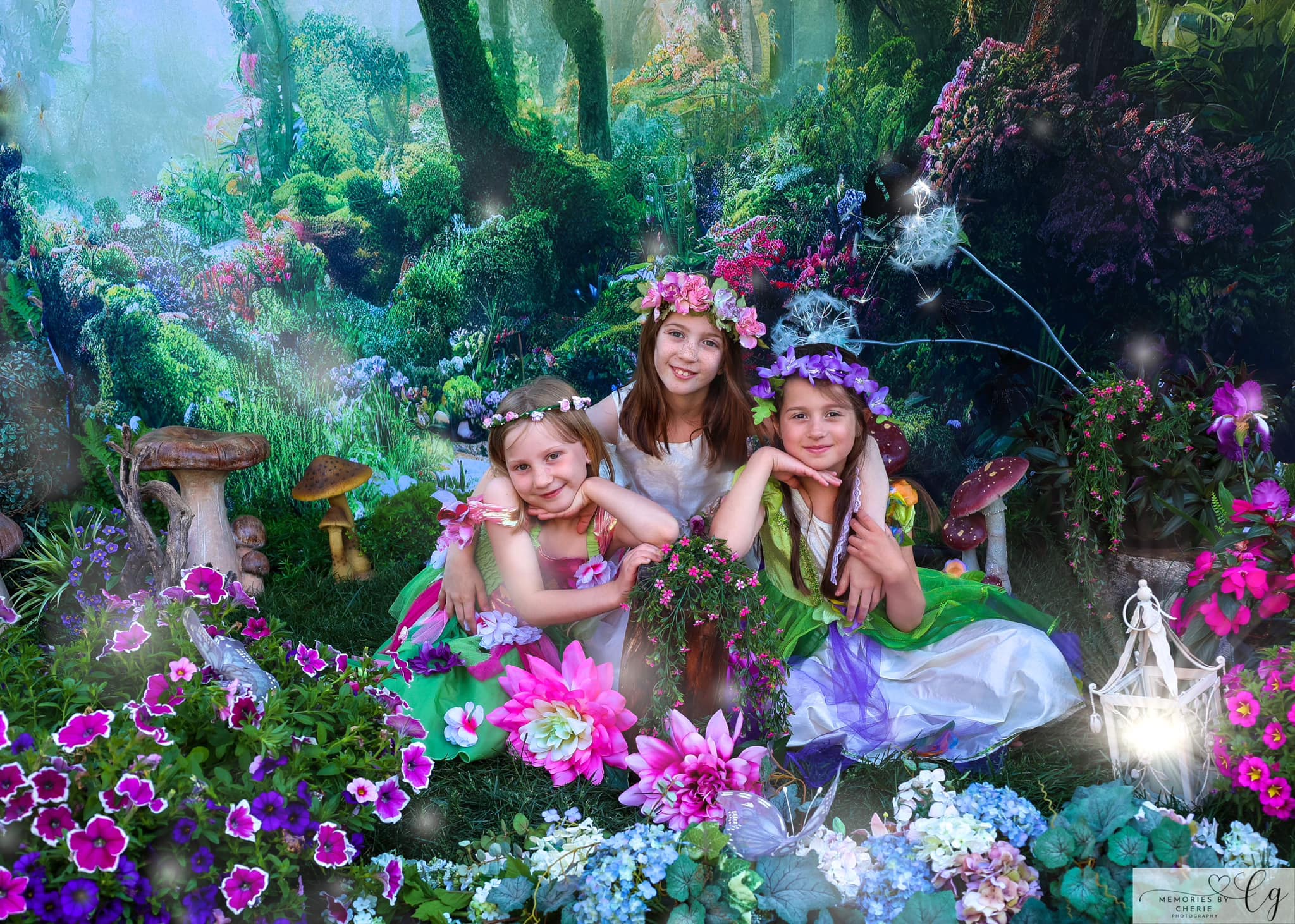 Kate Forêt Magique Fantaisie Jungle Fleurs Herbe Toile de fond Conçu par Chain Photographie