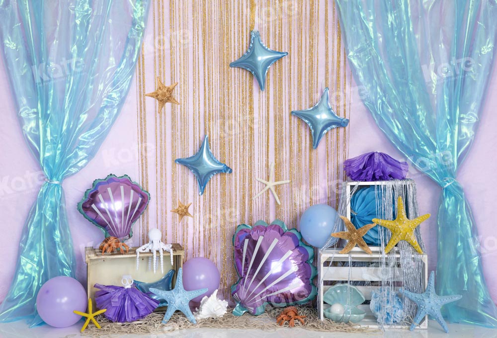 Kate Été Sirène Sous-marin Anniversaire Toile de fond conçue par Emetselch - Kate Backdrop FR