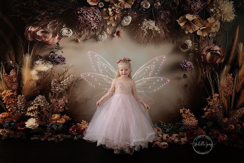 Kate Beaux-Arts Bohème Floral séché Toile de fond conçue par Mini MakeBelieve - Kate Backdrop FR