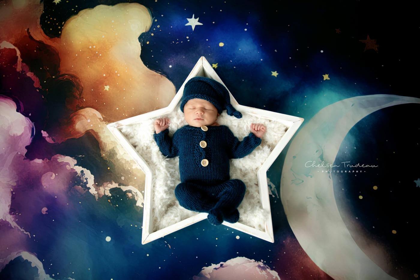 Kate Nuit étoilée Sérénade Enfant Bébé Toile de fond conçue par Patty Robert - Kate Backdrop FR