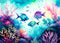 Kate Magique Mer Été Poissons Toile de fond Conçu par Patty Robert - Kate Backdrop FR