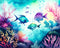 Kate Magique Mer Été Poissons Toile de fond Conçu par Patty Robert - Kate Backdrop FR