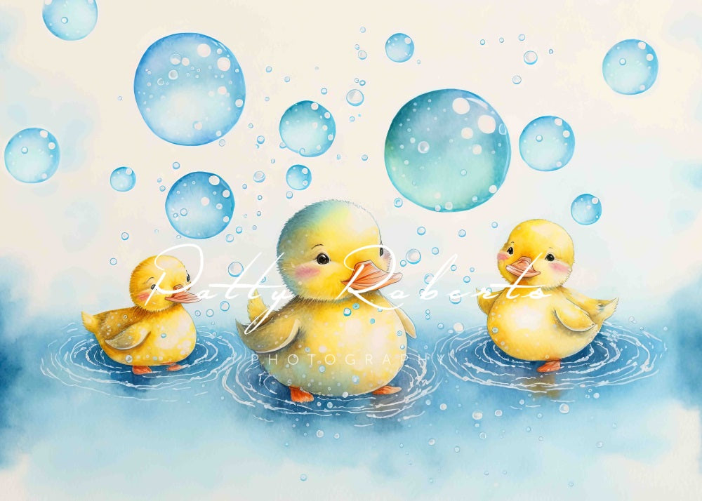 Kate Petit canard Jaune Bulle Bleu Toile de fond Conçu par Patty Robert