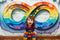 Kate Pictural Coloré Blanc Mur de briques Toile de fond conçue par Mini MakeBelieve - Kate Backdrop FR