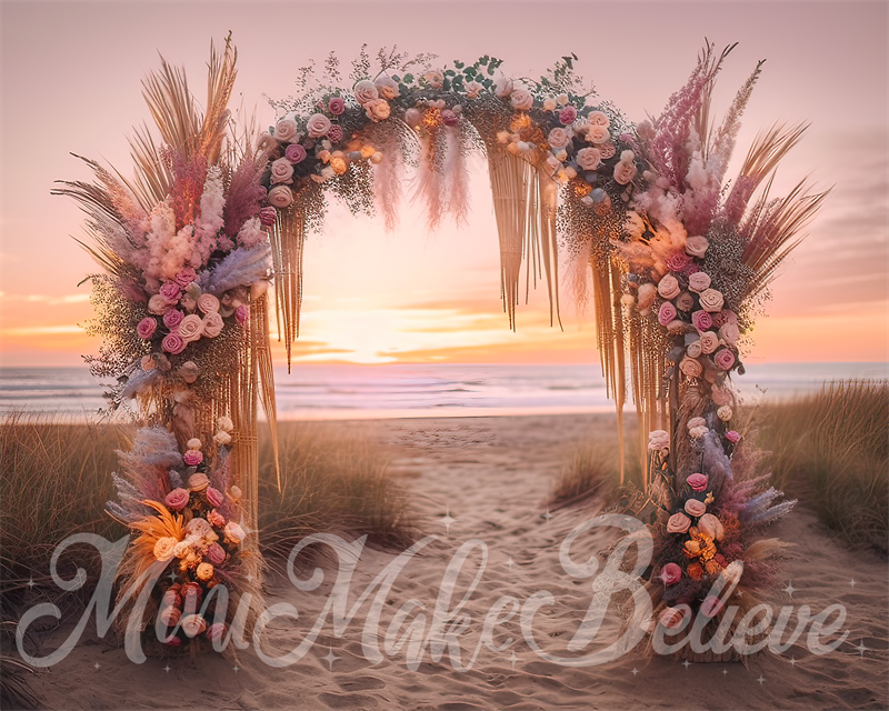 Kate Beaux-Arts Plage Coucher du soleil Toile de fond conçue par Mini MakeBelieve - Kate Backdrop FR
