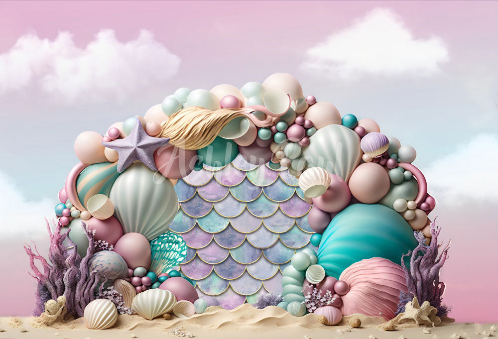 Kate Sirène Arc de ballons Toile de fond conçu par Ashley Paul