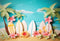 Kate Été Fleurs Mer Plage Toile de fond pour la photographie - Kate Backdrop FR