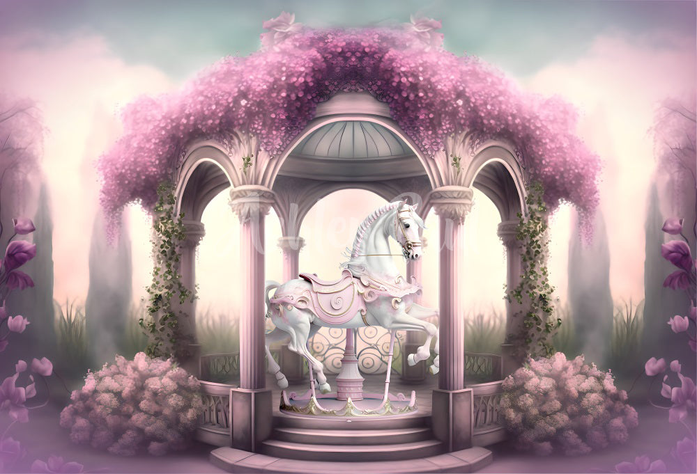 Kate Manège Rêve Fleurs Violet Toile de fond conçu par Ashley Paul - Kate Backdrop FR