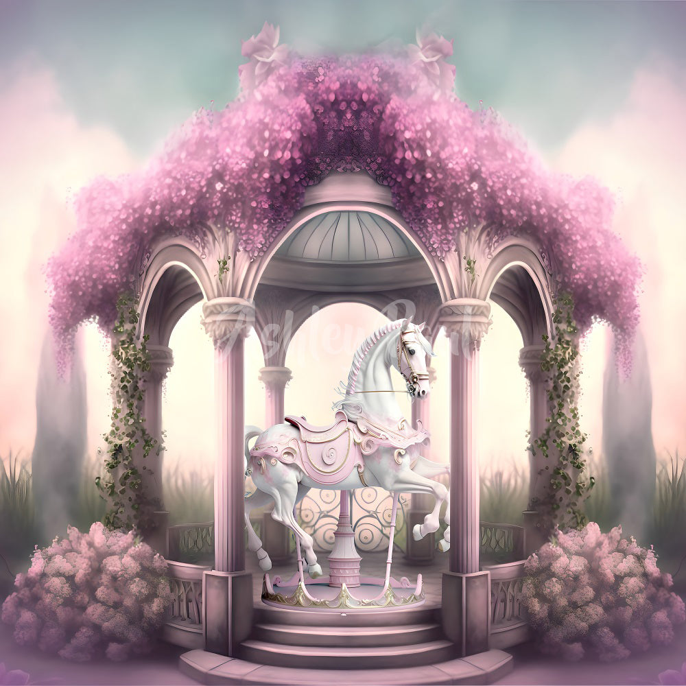 Kate Manège Rêve Fleurs Violet Toile de fond conçu par Ashley Paul - Kate Backdrop FR