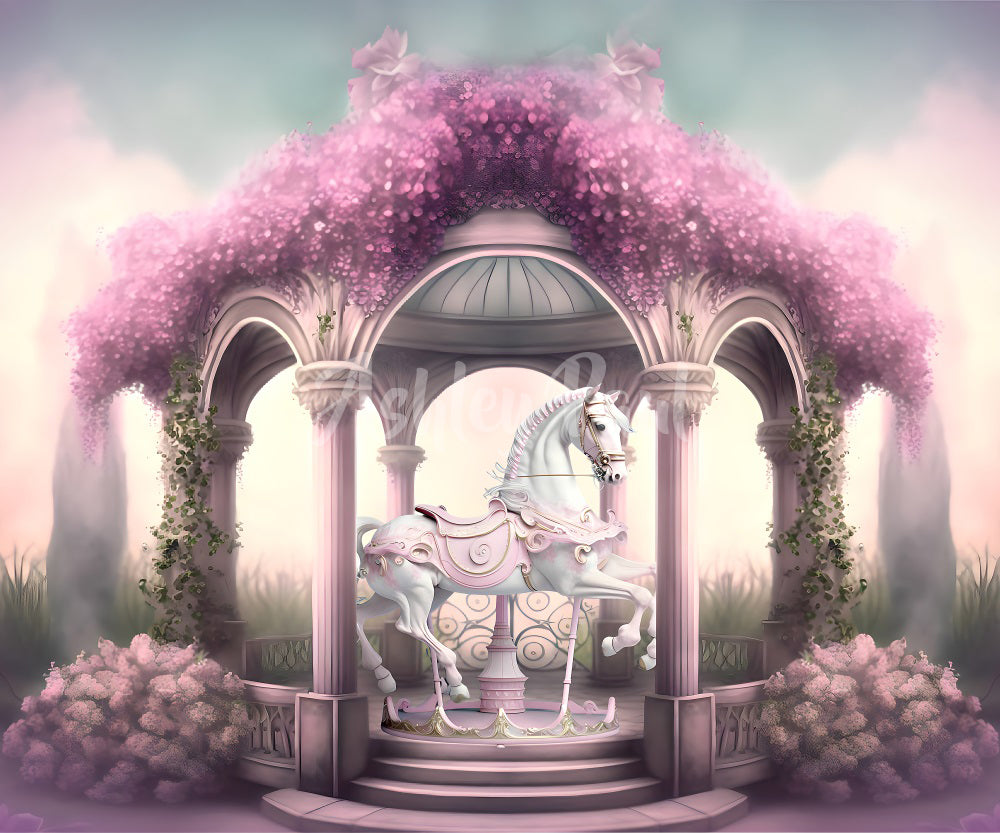 Kate Manège Rêve Fleurs Violet Toile de fond conçu par Ashley Paul - Kate Backdrop FR