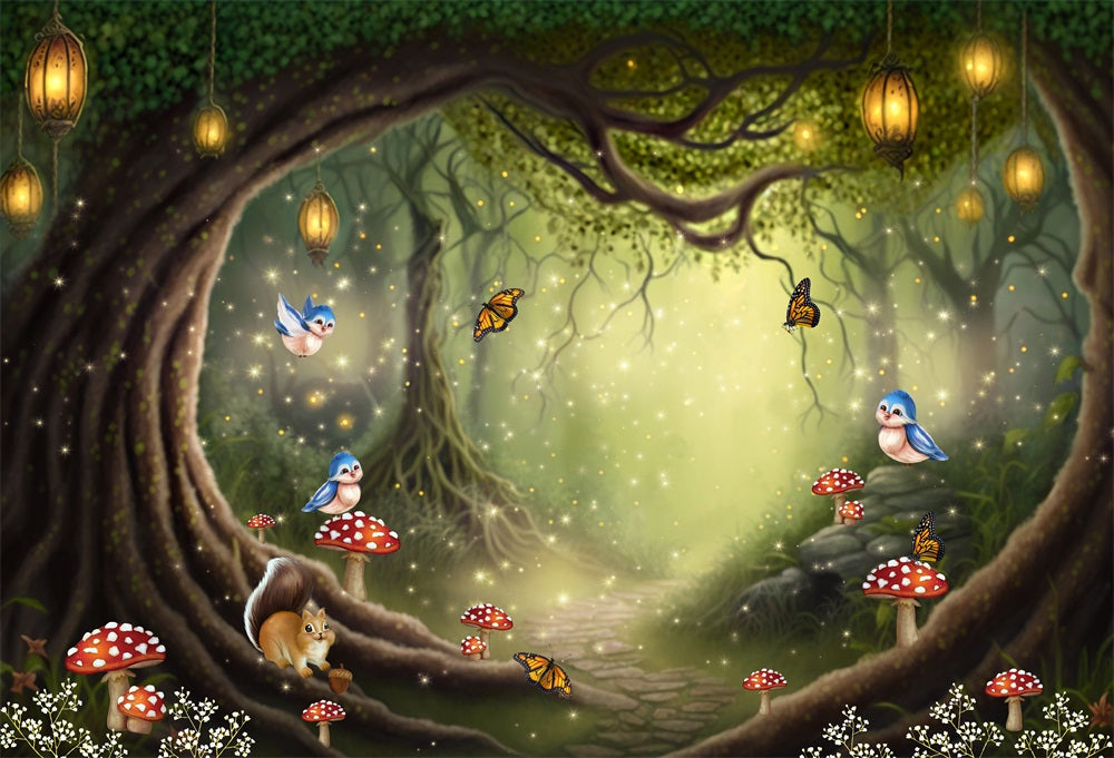 Kate Forêt Conte de fées Animaux Toile de fond conçu par Ashley Paul - Kate Backdrop FR