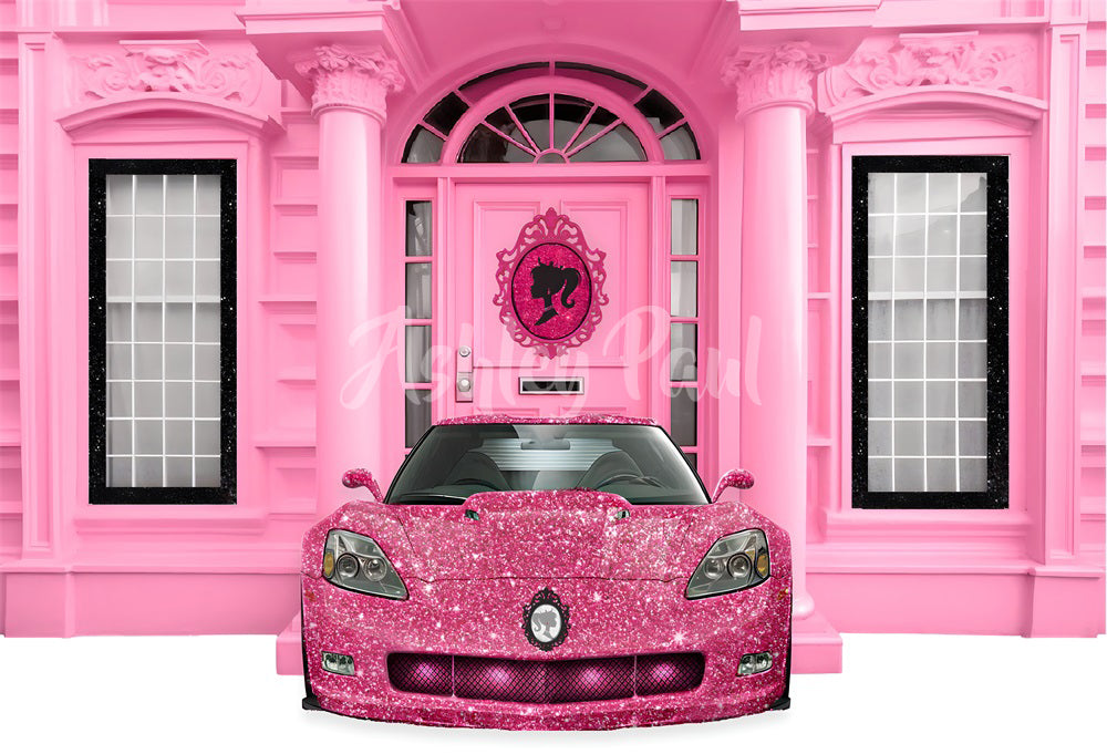Kate Rose Maison Voiture Poupée Fantaisie Toile de fond conçu par Ashley Paul - Kate Backdrop FR