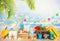 Kate Été Mer bleue Plage Cake smash Toile de fond pour la photographie - Kate Backdrop FR