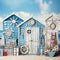 Kate Bord de mer Été Bleu Maison Toile de fond conçue par Chain Photographie - Kate Backdrop FR