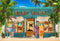 Kate Été Magasin de surf Plage Toile de fond pour la photographie - Kate Backdrop FR