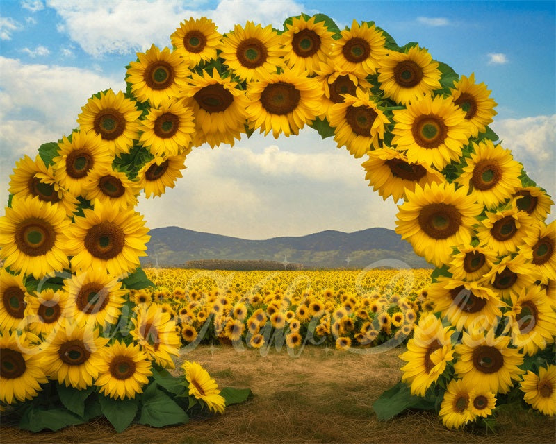 Kate Champ de tournesol Arche florale Été Toile de fond conçue par Mini MakeBelieve - Kate Backdrop FR