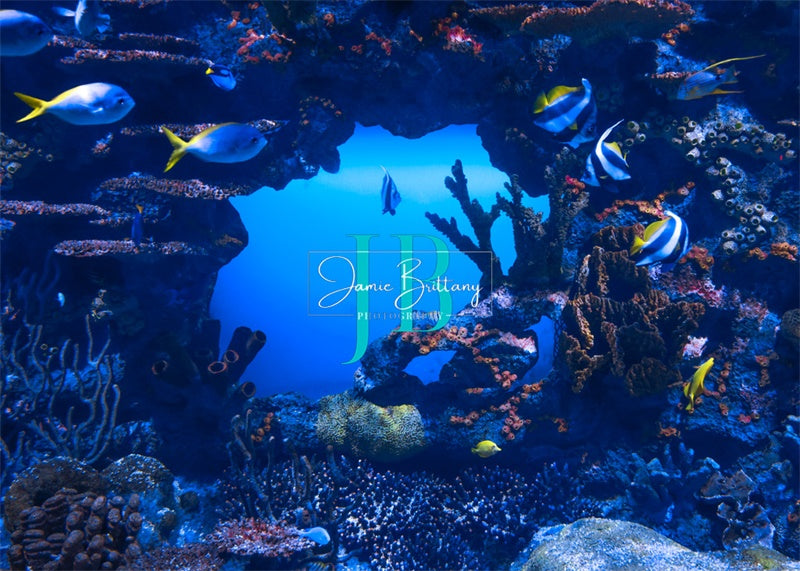 Kate Été Sous la mer Bleu Toile de fond conçue par JB Photographie
