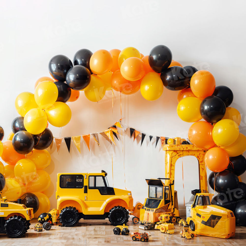 Kate Ballons jaunes Garçon Anniversaire pelle Toile de fond Conçu par Chain Photographie