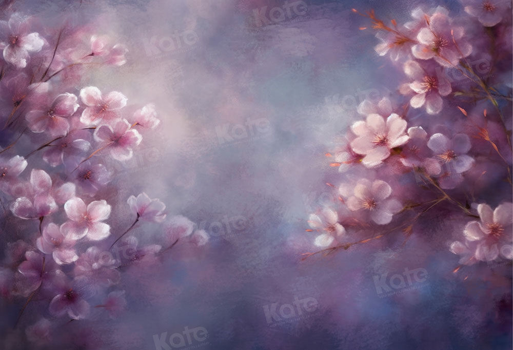 Kate Beaux-Arts Fleurs Rose Violet Toile de fond conçue par GQ - Kate Backdrop FR