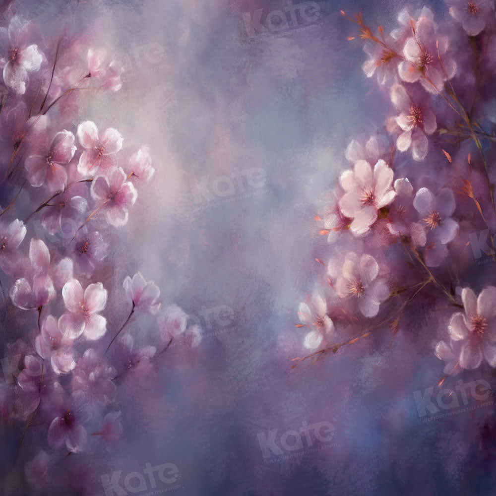 Kate Beaux-Arts Fleurs Rose Violet Toile de fond conçue par GQ - Kate Backdrop FR