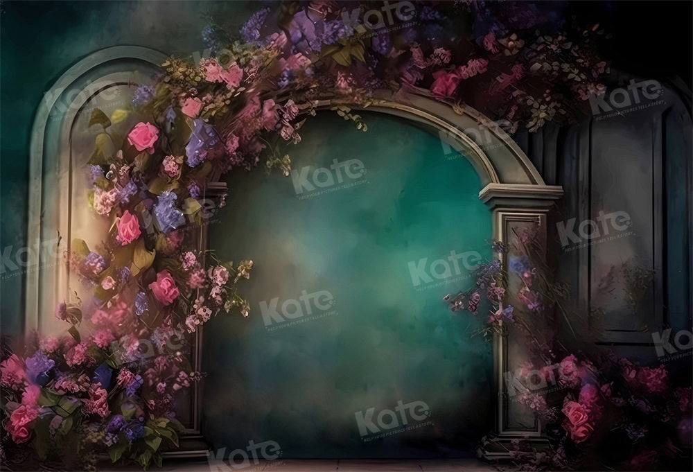 Kate Beaux-Arts Arche de fleurs Porte Toile de fond pour la photographie