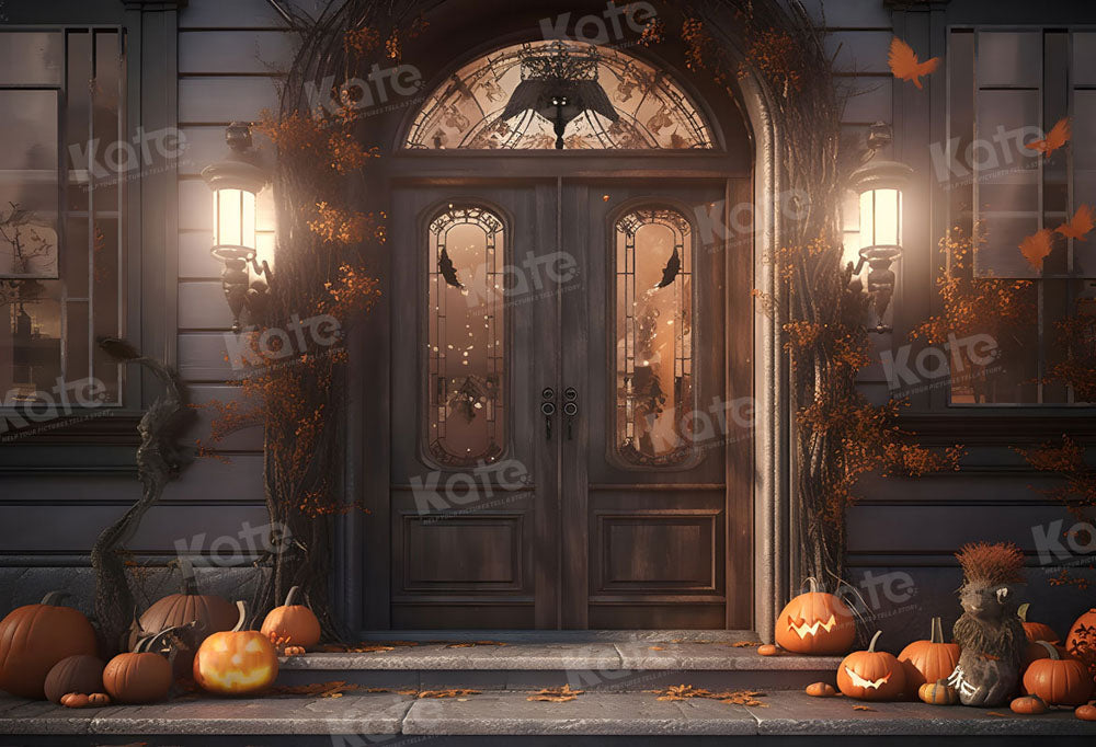 Kate Automne Citrouille Nuit Halloween Toile de fond pour la photographie - Kate Backdrop FR