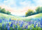 Kate Bleuet Fleurs épanouies Champ Toile de fond Conçu par Patty Robert - Kate Backdrop FR