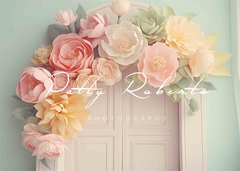 Kate Pastel Puissance de pétale Mariage floral Toile de fond Conçu par Patty Robert - Kate Backdrop FR
