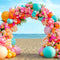 Kate Brillant Plage Arche florale Ballons Toile de fond conçue par Mini MakeBelieve - Kate Backdrop FR