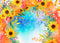 Kate Aquarelle peinte Ciel bleu Tournesols Toile de fond conçue par Mini MakeBelieve - Kate Backdrop FR