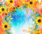 Kate Aquarelle peinte Ciel bleu Tournesols Toile de fond conçue par Mini MakeBelieve - Kate Backdrop FR