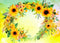 Kate Aquarelle Circulaire florale Tournesols Anniversaire Toile de fond conçue par Mini MakeBelieve - Kate Backdrop FR